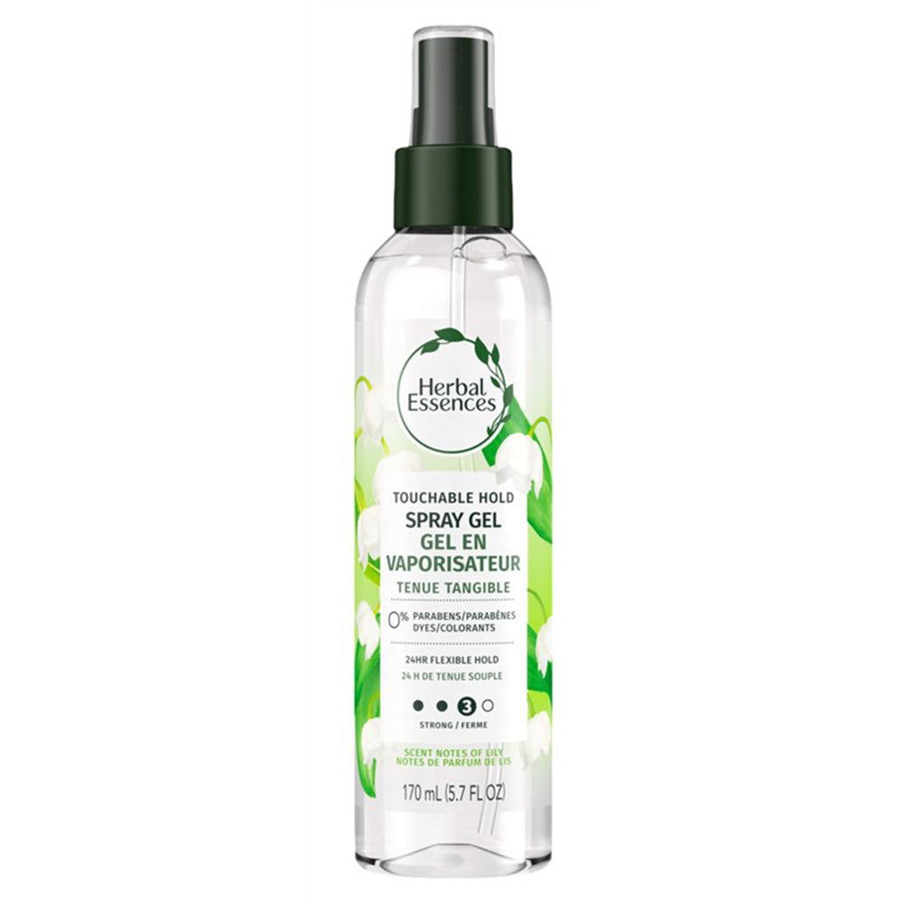 Herbal Essences Touchable Hold Hair Styling Spray Gel Pump pH Balanced Paraben Free 5.7Oz (170ml)